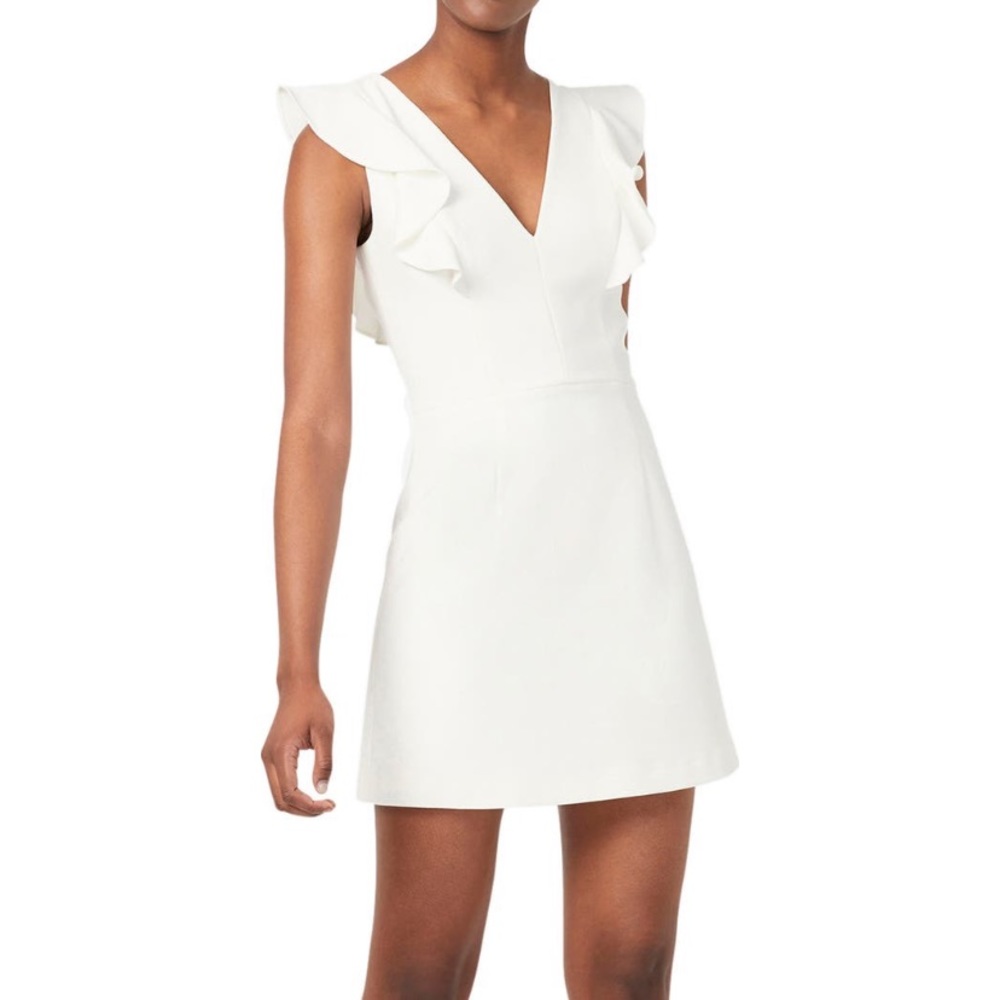 French Connection White Ruffle Minidress